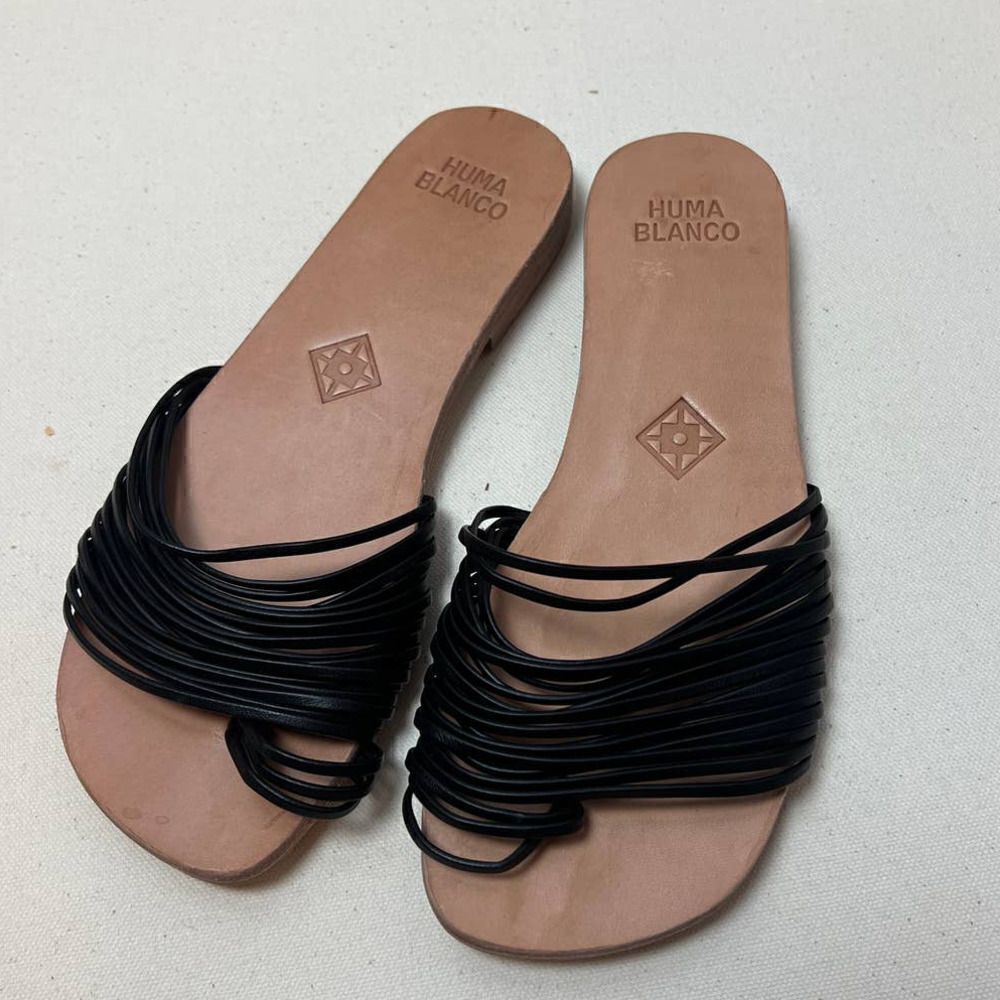 Huma Blanco Black Sandals Sz. 37 (US 6.5)